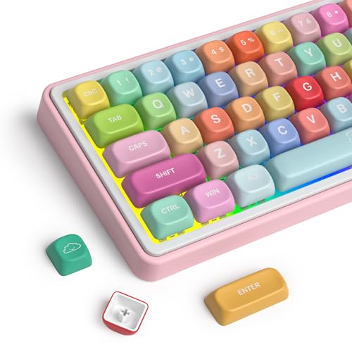 Image of Guffercty kred 134 Keys MOA Profile Cute Keycaps, Candy Bears Keyboard Keycaps with Rounded Edges Cloud-Like Typing Feel for Mechanical Keyboard (MOA-Candy Bears)