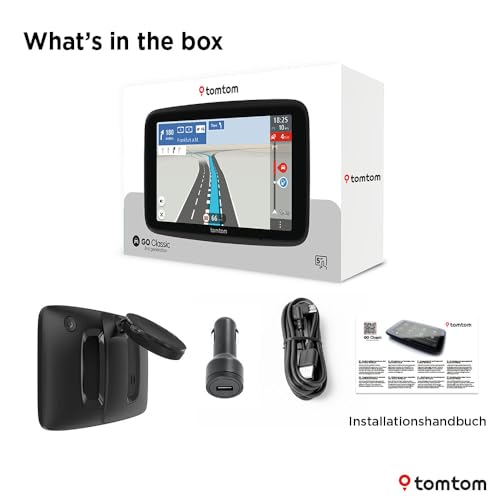 TomTom Pkw-Navi GO Classic 2nd (5 Zoll, Stauvermeidung Dank TomTom Traffic, Karten-Updates Europa inklusive, Updates über WiFi, dynamischer Fahrspurassistent, integrierte, umkehrbare Halterung)