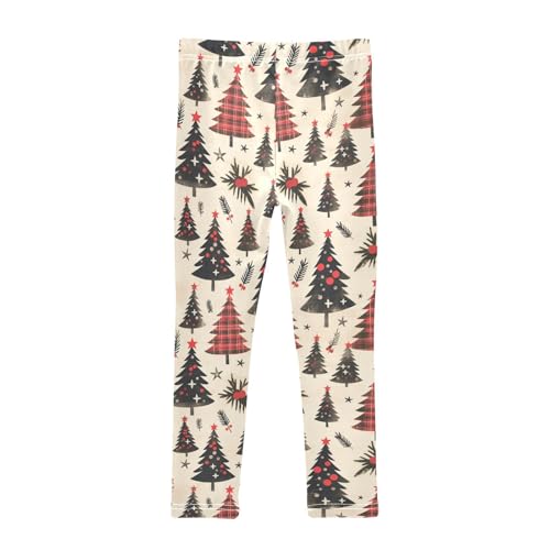 KLL Buffalo Plaid Christmas Trees Toddler Girls Legging Casual High Waisted Dance Pants Sports2