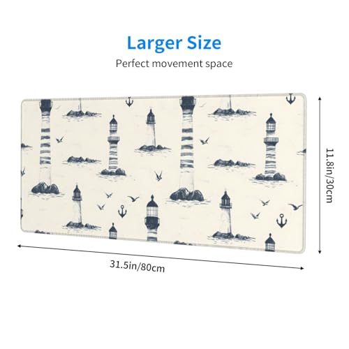 Tapis de bureau pour clavier PC style ancre marine rétro - 2