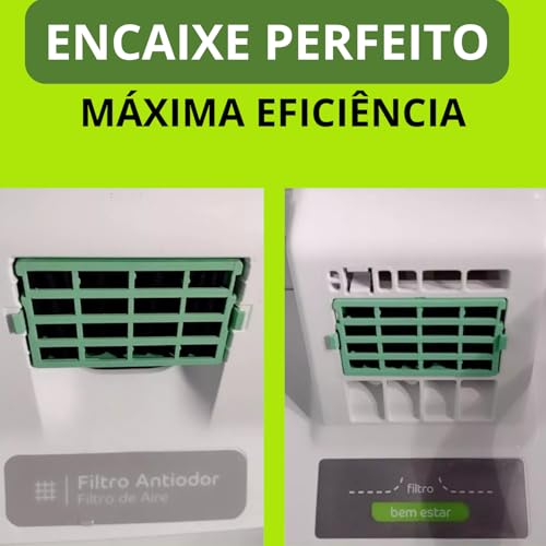 2 Filtro Antiodor Para Geladeira Consul Bem Estar Compatível Com Modelos CRM45, CRM47, CRM49, CRM50,