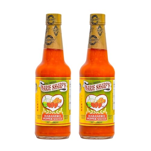 Image of Marie Sharp's Fiery Hot Habanero Pepper Sauce, 10 oz - Extra Hot Belizean Hot Sauce with Intense Heat & Flavor - All-Natural, Gluten-Free (Pack of 2)