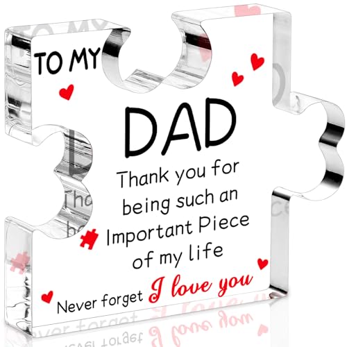 iLifemate Gifts for Dad, Dad Birthday Gift- Acrylic Dad Puzzle Plaque, Dad Valentines Gift from...