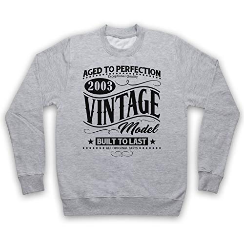 2003 Vintage Model Born In Birth Year Date Erwachsenen Sweatshirt, Grau, XL