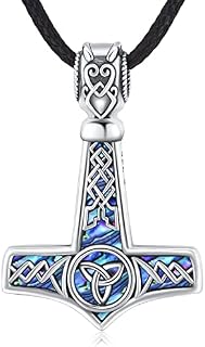 CHENGHONG Leather Necklace for Men 925 Sterling Silver Amulet Chain Viking Jewellery for Men Boyfriend Brother Birthday Christmas