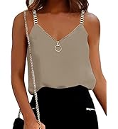 SAUKOLE Womens Summer V Neck Sleeveless Fashion Tank Tops Casual Flowy Shirts Blouse