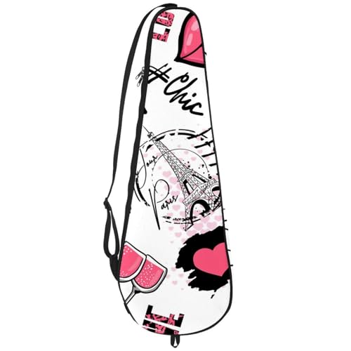 VAPOKF Bonjour Paris - Bolsa para raqueta de bádminton, bolsa de raqueta de tenis, bolsa para 2 raquetas, copa de vino