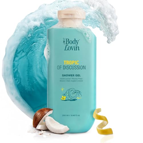 Image of Plum BodyLovin' Tropic Of Discussion Shower Gel | Firming & Tightening Body Wash | Hibiscus Oil, Prickly Pear Water & Red Algae Extract | Fresh Tropical Fragrance | 250 ml
