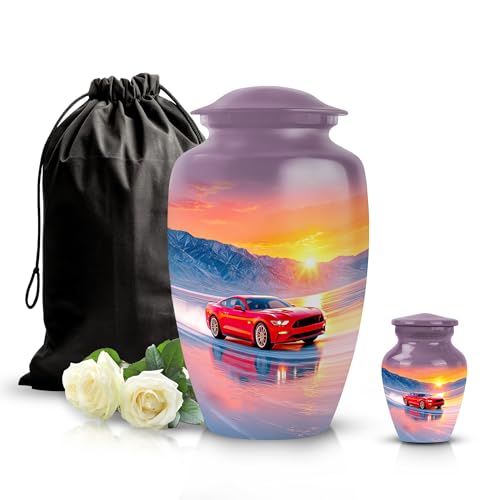 Image of Car Urn Memorial for Human Remains Mom & Dad 1 Large & 1 Small | Funeral Ash Urns Large, Decorative Urns for Ashes