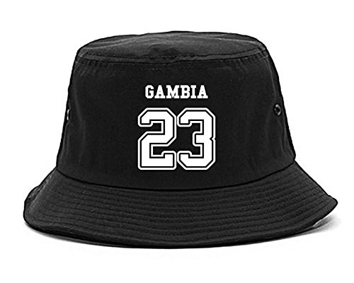 Country of Gambia 23 Team Sport Style Jersey Bucket Hat Black