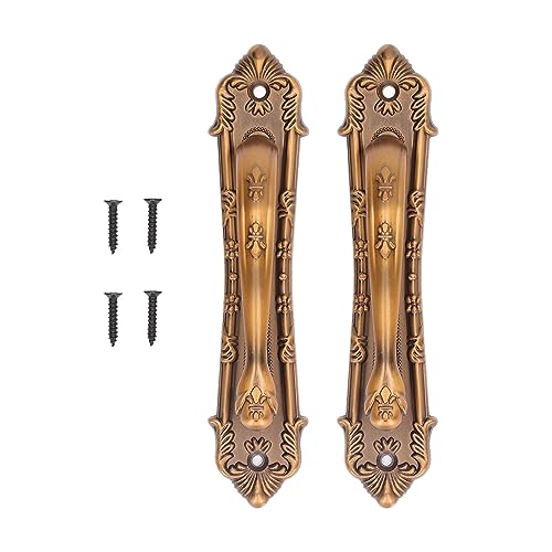 Barn Door Handles, 2PCS Gate Handle Bronze Barn Door Pulls Metal Handle Closet Handle Sliding Door Handles Replacement Shed Door Hardware for Outdoor Garage Interior