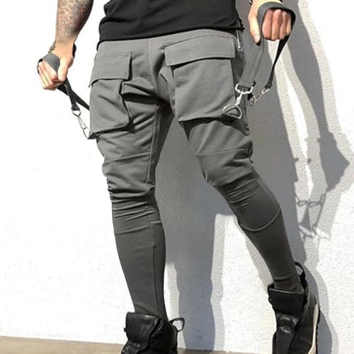 Mens Pants Casual Stylish 2024 Stretch Waist Gothic Cargo Pants Lightweight Vintage Y2k Hippop Streetwear with Pocket2