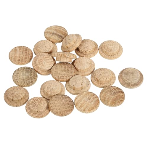 Image of uxcell 120 Pcs 0.47 x 0.71 Inch Wood Hole Plugs, Wooden Screw Hole Cover, Wood Pocket Button Plug for Chair Stair Craft Furniture Woodworking