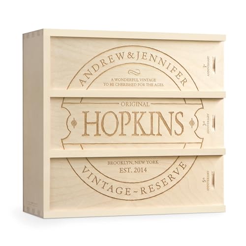 Product Image of the Artificer Wood Works Family Vintage Anniversary Wine Box