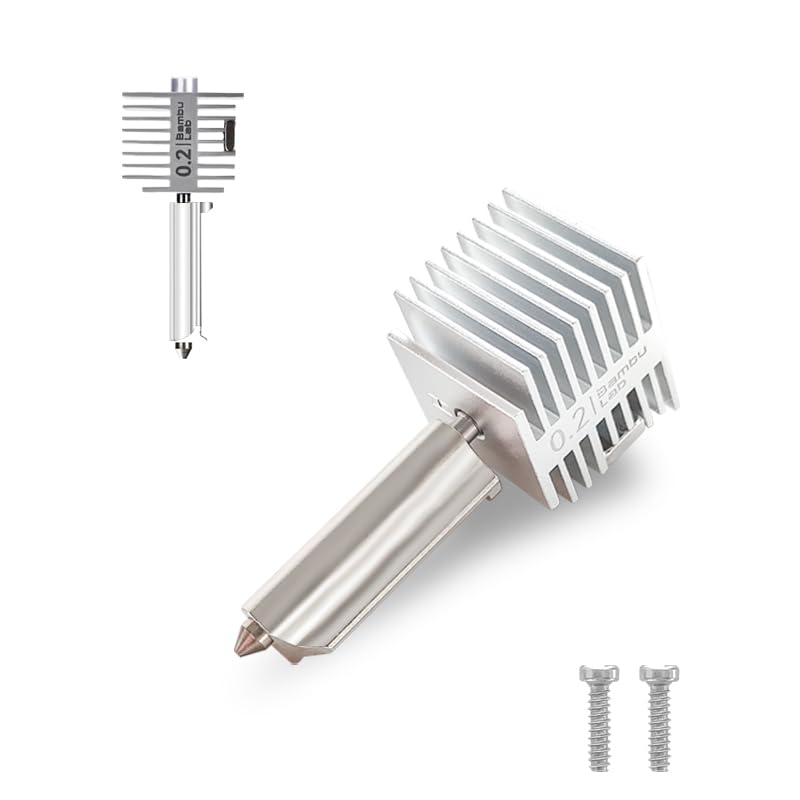 A1/A1 Mini 3D Printer Hotend Bambulab Original with 0.2mm Nozzle Stainless Steel for Bambu Lab A1 Series 3D Printer Accessories