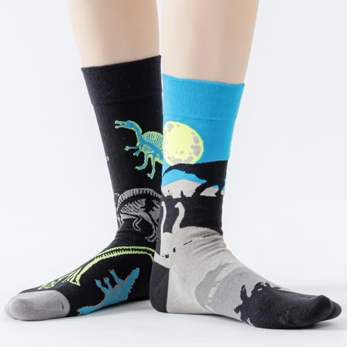 Image of 2 Pairs Cartoon Animal Crew Socks Fun Cotton Mid Calf Socks for Women
