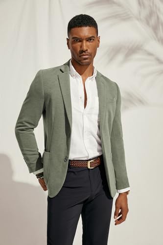 Image of PJ PAUL JONES Men's Casual Knit Blazer Suit Jackets Two Button Lightweight Unlined Sport Coat
