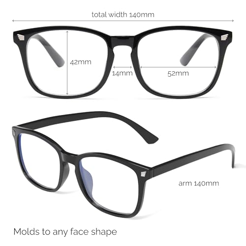 Image of livho 2 Pack Blue Light Blocking Glasses, Computer Reading /Gaming /TV /Phones Glasses for Women Men,Anti Eyestrain & UV Glare