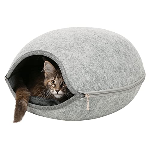 Cueva Suave para Gatos: 2 en 1 con Forma Estable