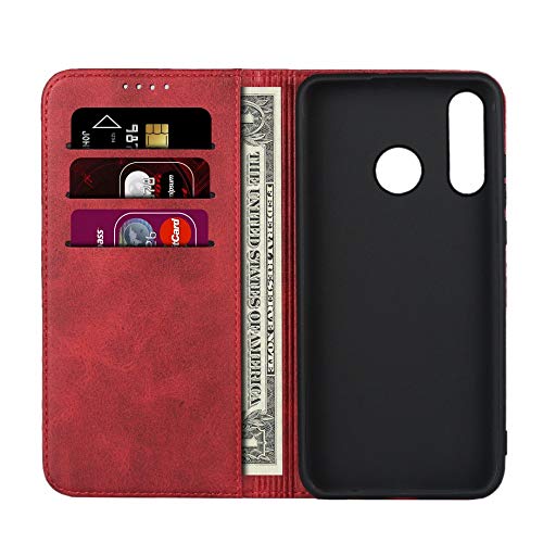 Sunyoo For Huawei P30 Lite Leather Wallet Case With Id Credit Card Holder, Flip Folio Book Magnetic Cell Phone Cover For P30Lite Shockproof Protective Cover For Men & For Women (6.15")-Wine Red #TOP2