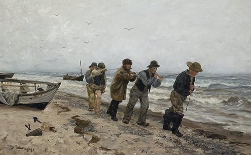 Retrouvailles des pêcheurs Fritz Thaulow affiche toile pour s'évader