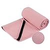 New Microfiber Hot Yoga Towel Mat, 24 x 72 inches, with Non-Slip Silicone Grip, Secure Fit Elastic Straps