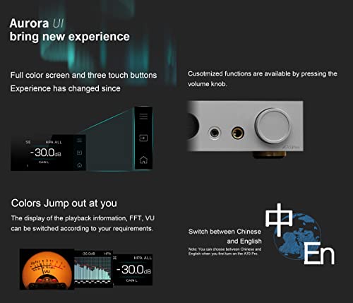 Image of KGUSS Topping A70Pro Fully Balanced Headphone Amplifier Preamp - 17000mWx2 Output Power, 2 Gain, R2R Relay Volume Control, Full Color Dispaly HiFi Audio Support Extensions(Silver)