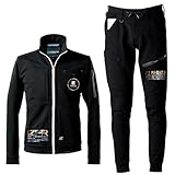 [ワークル] アイズフロンティア アイズ 2025年 秋冬 上下セット ヘビージャージーウェア 長袖 ジャージ ストレッチ UVカット カジュアル 作業着 作業服 5340 5343 ((当店限定)03.G.ブラック,L)