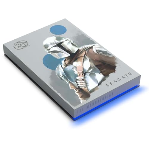 Image of Seagate The Mandalorian Drive Special Edition FireCuda External Hard Drive 2TB Officially-Licensed - USB 3.2 Gen 1 Blue LED RGB Lighting with 3 Years Rescue Data Recovery Services (STKL2000405)