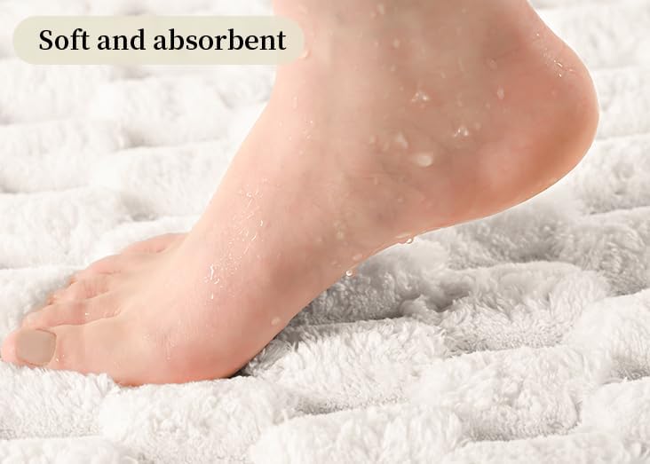 Miniatura 6 de Anybar Tapete de baño y tapete de baño de 16 x 24 pulgadas, tapete de franela de felpa antideslizante y absorbente, tapetes de baño suaves y