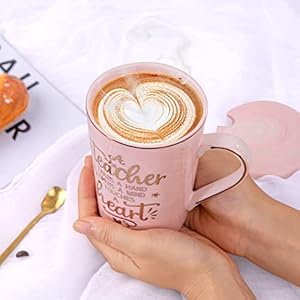 Unique Teacher Appreciation Gifts for Women - Best Teacher Valentines Day Mug for Teachers from Student, 14Oz Pink Marble Ceramic Teacher Cup with Gold Print, Birthday Retirement Graduation, Gift Box Unique Teacher Appreciation Gifts for Women Best Teacher Valentines Day Mug for Teachers from Student 14Oz Pink Marble Ceramic Teacher Cup with Gold Print Birthday Retirement Graduation Gift Box