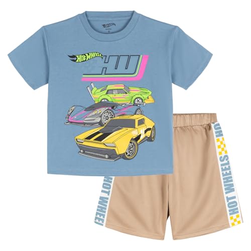 Image of Hot Wheels Boys' Athletic 2-Piece T-Shirt and Shorts Set Toddler to Big Kid