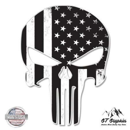GT Graphics Punisher Skull Subdued American Flag Tactical - 5