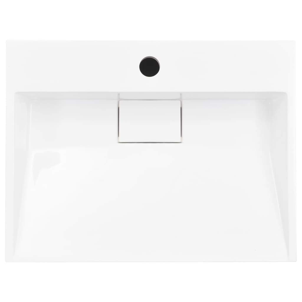 FESTNIGHT Lavabo Blanco 50 x 38 x 13 cm Lavabo sobre Encimera Resina Mineral