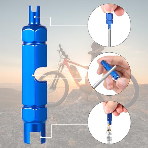 Image of 10pcs Valve Core for Presta, Tubeless Valve Core Bike Replacement with Valve Core Dismantle Tool & 10 Valve Core Caps Brass Bicycle Valve Core for Tubeless Road MTB Bike Tires