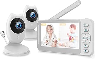 CAMPARKCAM Video Baby Monitor with 2 Cameras and 4.3in LCD Split Screen,Baby Monitor