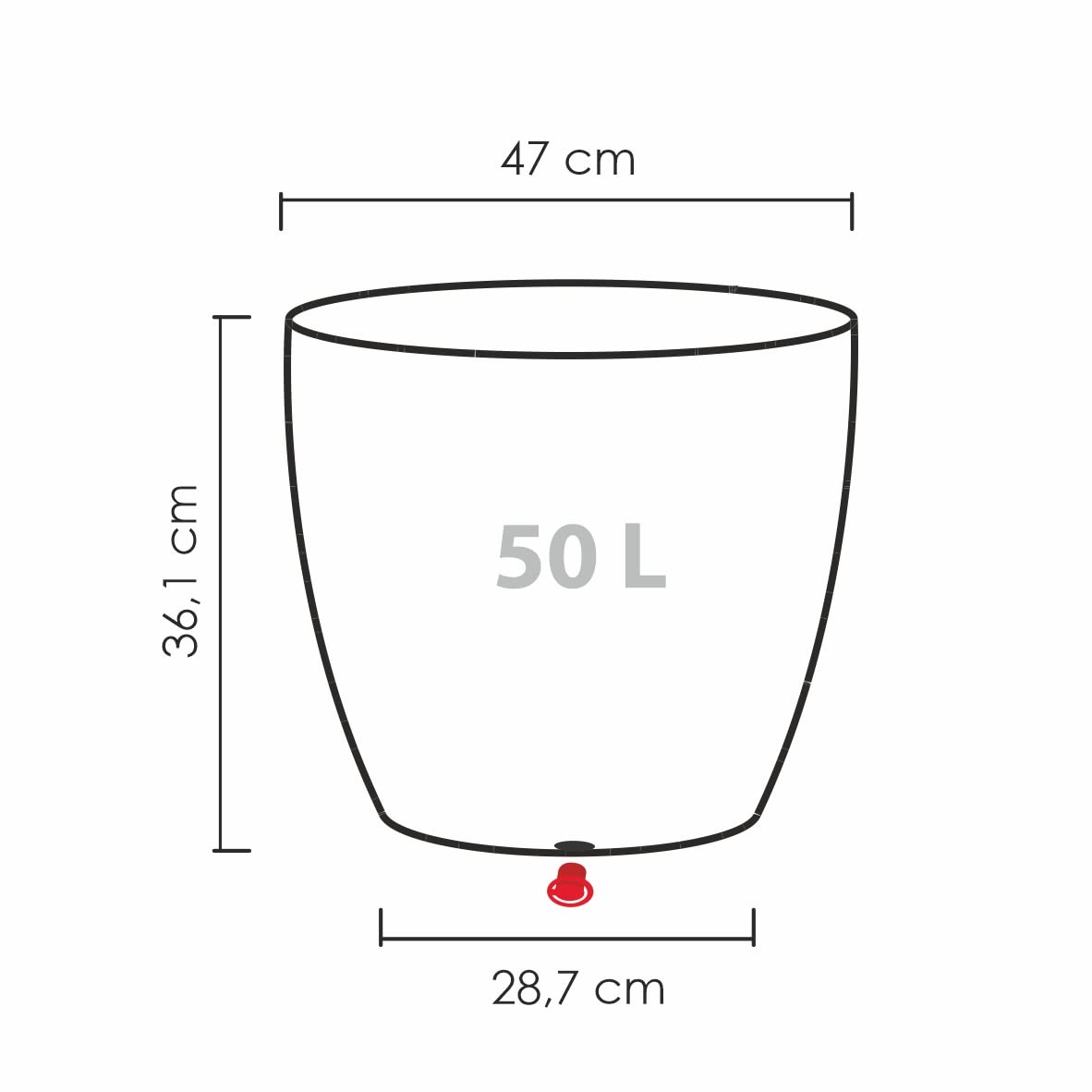 Scheurich Barceo 47, donica na rośliny/doniczka/donica na rośliny, okrągła, kolor: Stony Black, wyprodukowana z tworzywa sztucznego pochodzącego z recyklingu, do użytku na zewnątrz