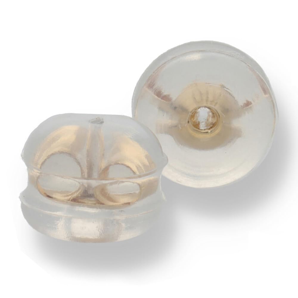 【KOHSAi】ピアスキャッチ 日本製 シリコン 両耳ペア 筒型 Sサイズ K10 イエローゴールド 自社製造 地金内蔵 10金