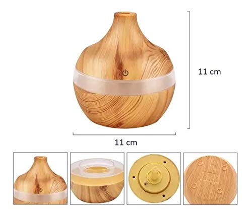Umidificador de ar difusor aromatisador cor madeira mini USB