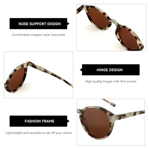 Image of ZENOTTIC Polarized Round Sunglasses, Stylish Sunglasses for Men and Women Retro Classic, Multi-Style Selection