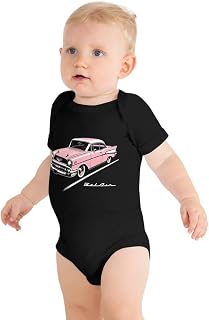 Pink 1957 Bel Air Graphic Onesie for Little Chevy Classic Car Lovers Baby one Piece