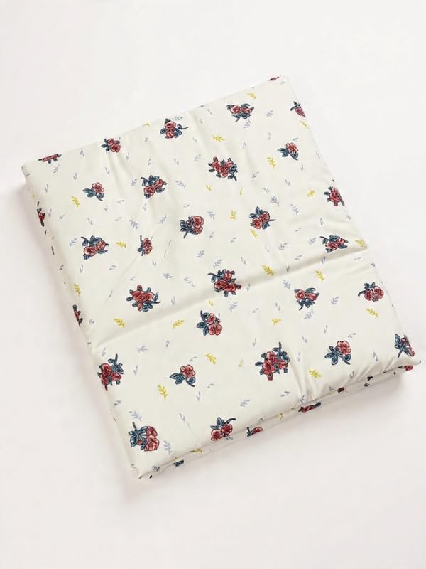 Image of Utopia Bedding Microfiber AC Comforter for King Size 220x240 cm - Lightweight, Skin-Safe & Hotel-Style Quilted Blanket with Floral Print (Cream)