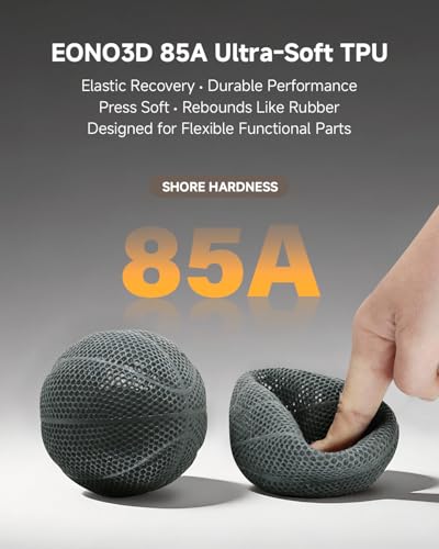 Image of 85A TPU 3D Printer Filament - Extra Soft & Flexible Rubber-Like Filament, Durable & Wear-Resistant, 1.75mm ±0.03mm, Smooth Feeding, Ideal for RC Car Tires, LEGO Wheels, Phone Cases, 1kg Grey