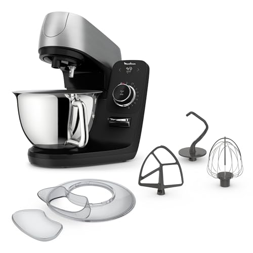 Moulinex Robot pâtissier, Bol inox 5.5 L, 8 programmes recettes fondamentales, Technologie brevetée, Silencieux, Robuste, Application gratuite avec coaching,...