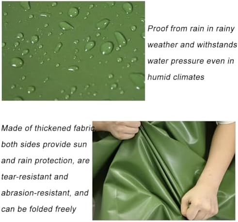 Heavy Duty Waterproof Tarpaulin - 0.6mm Fire Retardant PVC Tarp Cover, Tear Resistant, Grommeted, Easy Installation, Perfect for Cars, Trucks, Outdoor Use (3x3m/9.8x9.8ft)