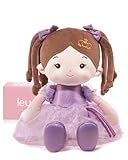 LeyaDoll Soft Baby Doll Toys (16''), My First Baby Rag Doll for 1 Year-Old Girl Birthday Gift, Christmas Plush Toys Gift for Toddler Kids Infants-Daydream-Princess-Coral-Violet