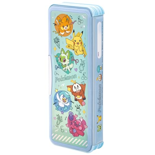 ショウワノート ポケットモンスター 筆箱 ホログラムふでばこ 両面開き キラキラ カラフルポップ 水色 487729002