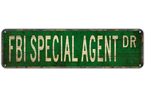 WHYATT Metal Tin Sign FBI SPECIAL AGENT DR 4x16Inch Vintage Sign Aluminum Metal Sign for Bedroom Kitchen Garden Wall Decor