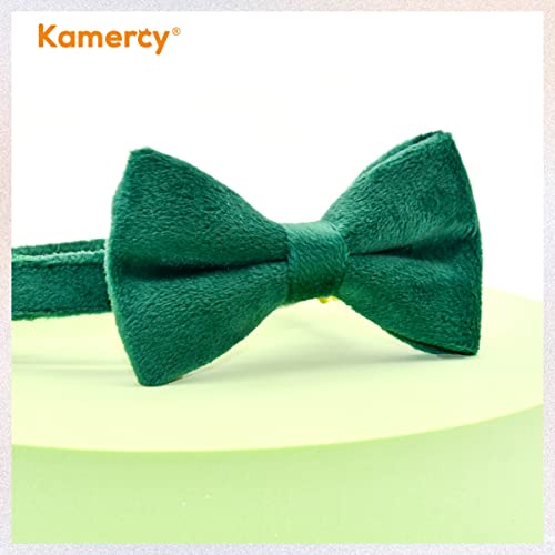 Kamercy Cat Collars Bow, Green Velvet Cat Collar, Cat Collars Bow With Charms And Bell, Safety Breakaway Cat Collar #TOP7