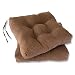 2 Cojines para Asientos de Silla, 40x40 CM, Altura de 7 CM, Relleno de Fibra Hueca. Ideal para la Decoración de Cocina y Salón, Comedor y jardín. Fabricados en España (Marrón, Pack 2 Unidades)